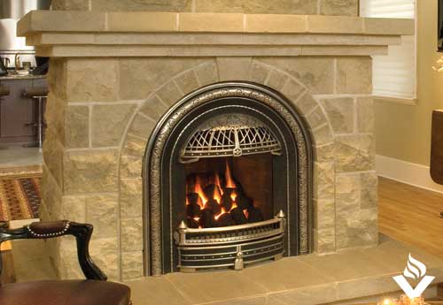 Buy a VALOR Windsor Arch Fireplace from Vancouver Gas Fireplaces. We also build custom fireplaces for builders
