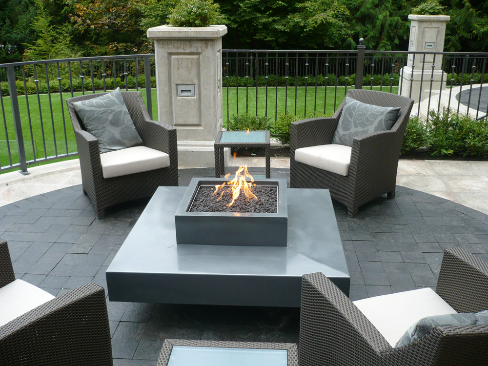 Large Outdoor Deck Vancouver Gas, Custom Gas Fire Pit Deck